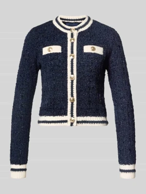 Kardigan o kroju slim fit z zapięciem na guziki Guess Ciemnoniebieski