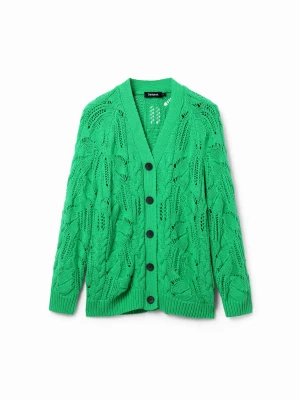 Kardigan oversize w ażurowy wzór Desigual