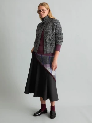 Kardigan oversize z tkaniny typu bubble bouclé Marc O'Polo šedá