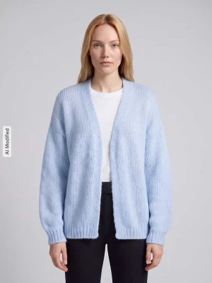 kardigan rozpinany o kroju loose fit z bufiastymi rękawami model 'MAYBE' Vero Moda Jasnoniebieski