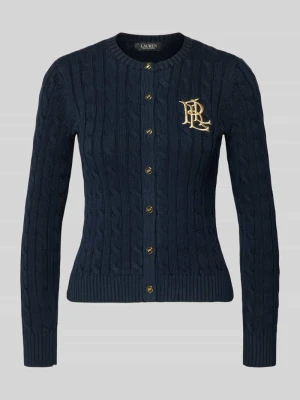 Kardigan rozpinany o kroju regular fit z czystej bawełny model 'RALHAN' Lauren Ralph Lauren Granatowy