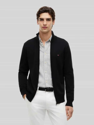 Kardigan rozpinany o kroju regular fit z czystej bawełny Tommy Hilfiger Czarny