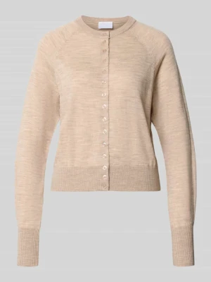 kardigan rozpinany o kroju regular fit z czystej wełny Jake*s Camel melanż