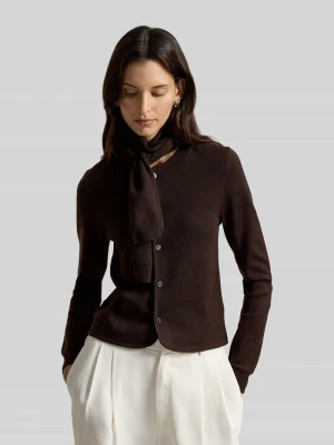 kardigan rozpinany o kroju regular fit z czystej wełny Polo Ralph Lauren Ciemnobrązowy