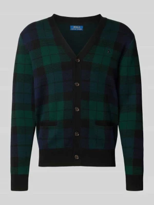 kardigan rozpinany o kroju regular fit z czystej wełny Polo Ralph Lauren Czarny