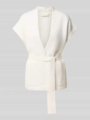 kardigan rozpinany o kroju regular fit z czystej żywej wełny od Max Mara 'FAVILLA' MM By Max Mara Biały