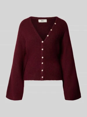 Kardigan rozpinany o kroju regular fit z dodatkiem wełny Gina Tricot Bordowy