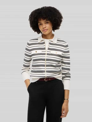 kardigan rozpinany o kroju regular fit z kieszeniami na piersi Tommy Hilfiger Biały