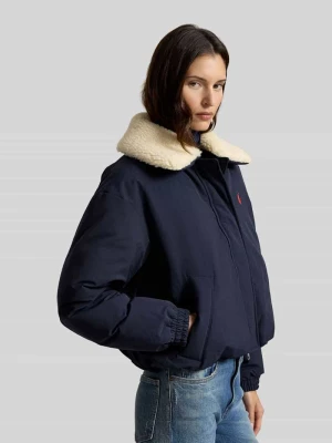 kardigan rozpinany o kroju regular fit z kołnierzem typu teddy Polo Ralph Lauren Granatowy