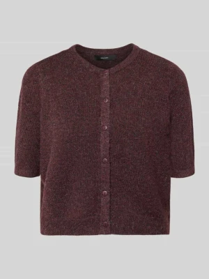 Kardigan rozpinany o kroju regular fit z krótkim rękawem model 'VMDOFFY' Vero Moda Ciemnoczerwony