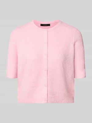 Kardigan rozpinany o kroju regular fit z krótkim rękawem model 'VMDOFFY' Vero Moda Mocnoróżowy