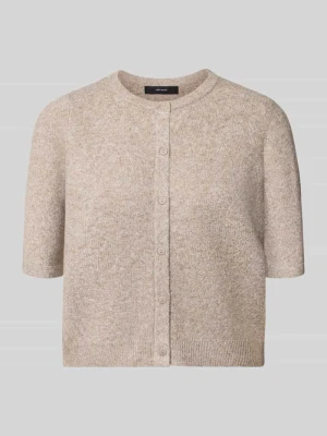 Kardigan rozpinany o kroju regular fit z krótkim rękawem model 'VMDOFFY' Vero Moda Piaskowy
