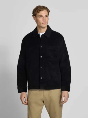 kardigan rozpinany o kroju regular fit z mieszanki bawełny model 'OTTO' Selected Czarny