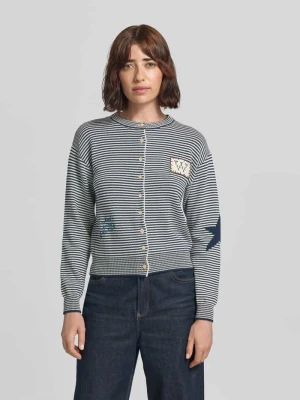 kardigan rozpinany o kroju regular fit z mieszanki bawełny model 'TEIERA' Weekend Max Mara Ciemnoniebieski