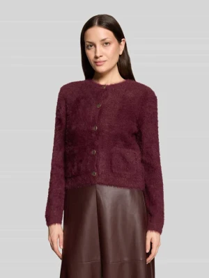 kardigan rozpinany o kroju regular fit z mieszanki bawełny ROBE LÉGÈRE Bordowy