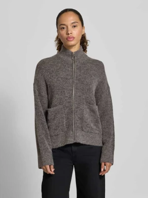 kardigan rozpinany o kroju regular fit z mieszanki wełny model 'SIA' Selected Femme