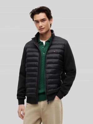 kardigan rozpinany o kroju regular fit z pikowaną wstawką z mieszanki bawełny Tommy Hilfiger Czarny