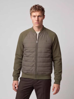 kardigan rozpinany o kroju regular fit z pikowanym panelem z przodu Polo Ralph Lauren Oliwkowy