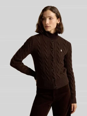 kardigan rozpinany o kroju regular fit z wełny z domieszką kaszmiru Polo Ralph Lauren Czarny