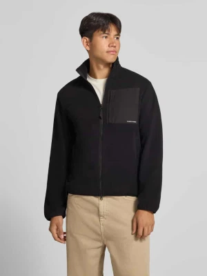 kardigan rozpinany o kroju regular fit z zamkiem błyskawicznym dwustronnym model 'MASON' Jack&Jones czarny