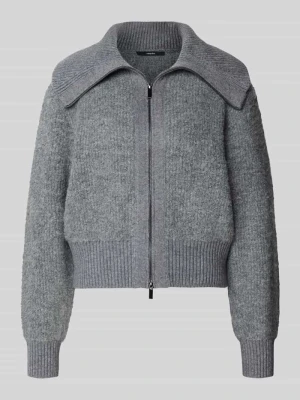 kardigan rozpinany o kroju regular fit z zamkiem błyskawicznym dwustronnym model 'Teski' Someday Jasnoszary