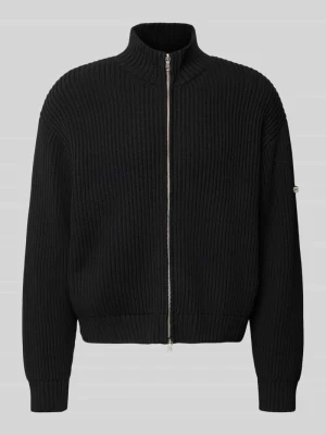 kardigan rozpinany o kroju relaxed fit z czystej bawełny model 'L’ATELIER' RETERNITY Czarny