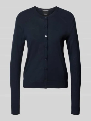 Kardigan rozpinany o kroju relaxed fit z czystej żywej wełny model 'FONAMI' Boss