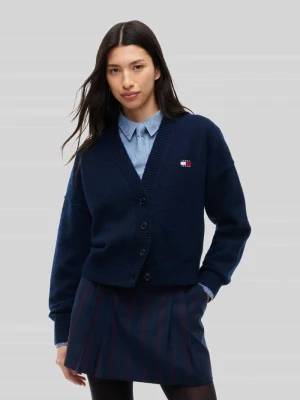 Kardigan rozpinany o kroju relaxed fit z dodatkiem wełny z alpaki i dodatek wełny Tommy Jeans Granatowy