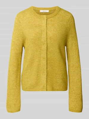 Kardigan rozpinany o kroju relaxed fit z mieszanka wełny model 'LULU' Selected Jasnozielony
