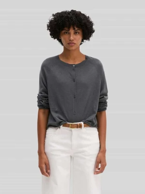 Kardigan rozpinany o kroju relaxed fit z mieszanki bawełny i lnu Marc O'Polo