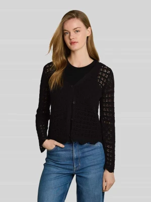 Kardigan rozpinany o kroju relaxed fit z mieszanki bawełny w imitacji dzianiny Tom Tailor Denim
