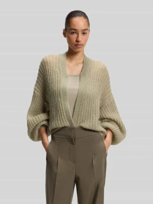 kardigan rozpinany o kroju relaxed fit z mieszanki żywej wełny model 'C_Furgovia_1' Boss Trzcinowy