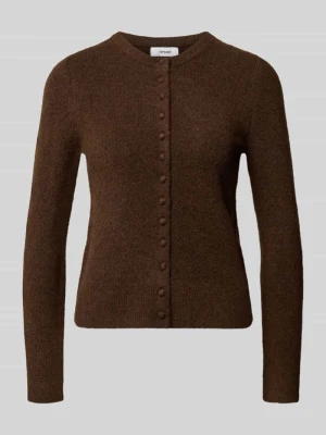 kardigan rozpinany o kroju slim fit z dodatkiem wełny model 'Sia' Topshop Czekoladowy