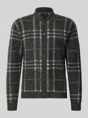 kardigan rozpinany o kroju slim fit z dodatkiem wełny model 'Simon' Jack&Jones Ciemnoszary