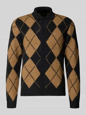 kardigan rozpinany o kroju slim fit z dodatkiem wełny model 'Simon' Jack&Jones Czarny