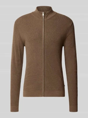 kardigan rozpinany o kroju slim fit z mieszanka bawełny model 'lagoon' Matinique Ziemisty brązowy