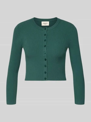 Kardigan rozpinany o kroju slim fit z mieszanka wiskozy model 'WKDTENNIS' Weekend Max Mara Ciemnozielony