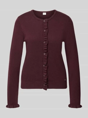 kardigan rozpinany o kroju slim fit z mieszanka żywej wełny i kaszmiru model 'ANN' BRAX Bordowy