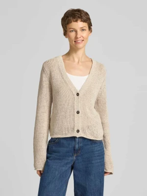 Kardigan rozpinany o kroju slim fit z mieszanki bawełny Marc O'Polo Kamienny