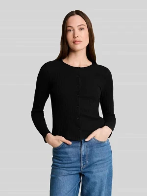 Kardigan rozpinany o kroju slim fit z mieszanki bawełny Tom Tailor Czarny
