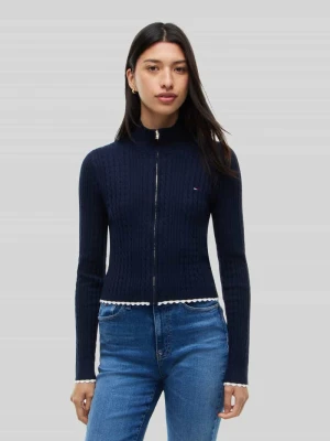 Kardigan rozpinany o kroju slim fit z mieszanki wiskozy Tommy Jeans Granatowy