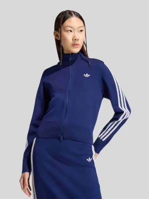 kardigan rozpinany o kroju slim fit z mieszanki wiskozy z wyhaftowanym logo adidas Originals Ciemnoniebieski