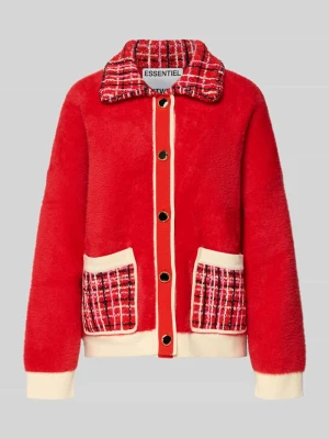 Kardigan rozpinany o pudełkowy krój z prążkowane ściągacze Model 'JOILU' Essentiel Antwerp