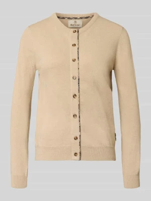 Kardigan rozpinany Slim Fit z mieszanka wełny i bawełny Barbour Beżowy