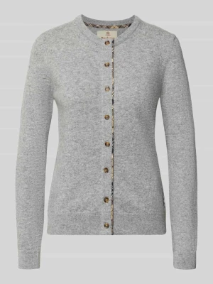 Kardigan rozpinany Slim Fit z mieszanka wełny i bawełny Barbour Jasnoszary