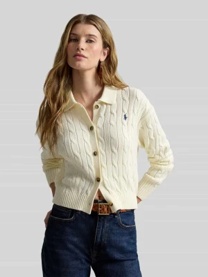 kardigan rozpinany w kroju regular fit z czystej bawełny Polo Ralph Lauren Złamany biały