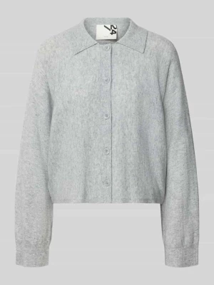 kardigan rozpinany w kroju regular fit z czystej wełny model 'Dulena' Opus Jasnoszary