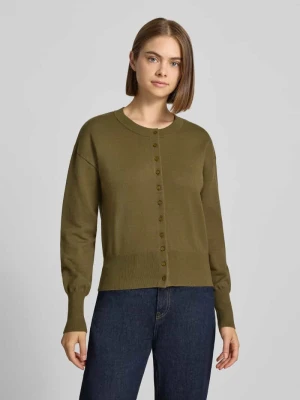 kardigan rozpinany w kroju regular fit z mieszanki wiskozy model 'MIO' Only Khaki