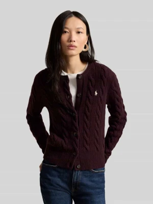 kardigan rozpinany w kroju regular fit z wełny z domieszką kaszmiru Polo Ralph Lauren Antracytowy
