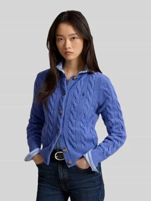 kardigan rozpinany w kroju regular fit z wełny z domieszką kaszmiru Polo Ralph Lauren Królewski niebieski